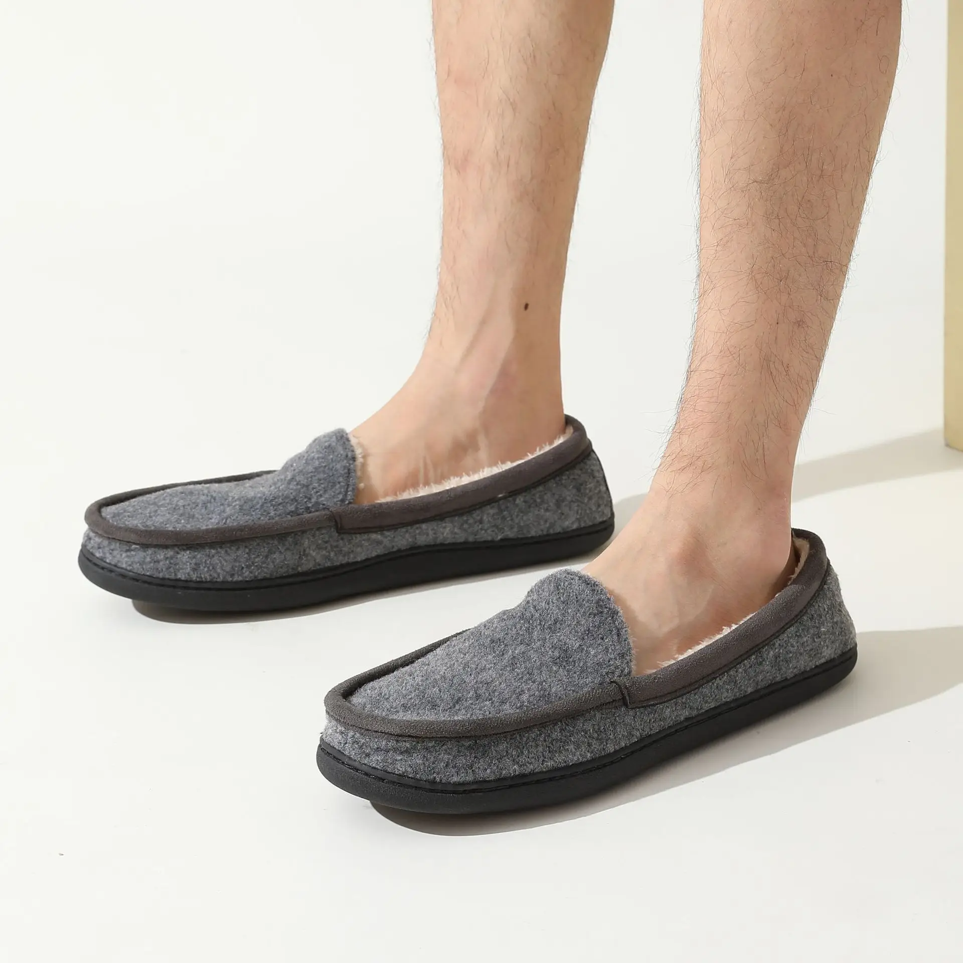 Men's Brown Memory Foam Slipper with Plush Lining — feature 4