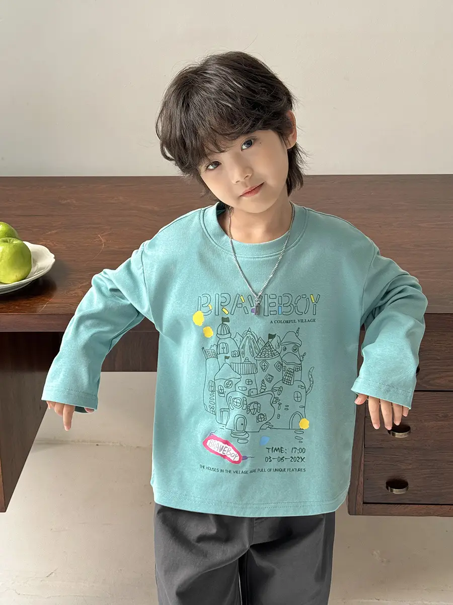 Boys Cotton Graffiti T-Shirt Mint Green