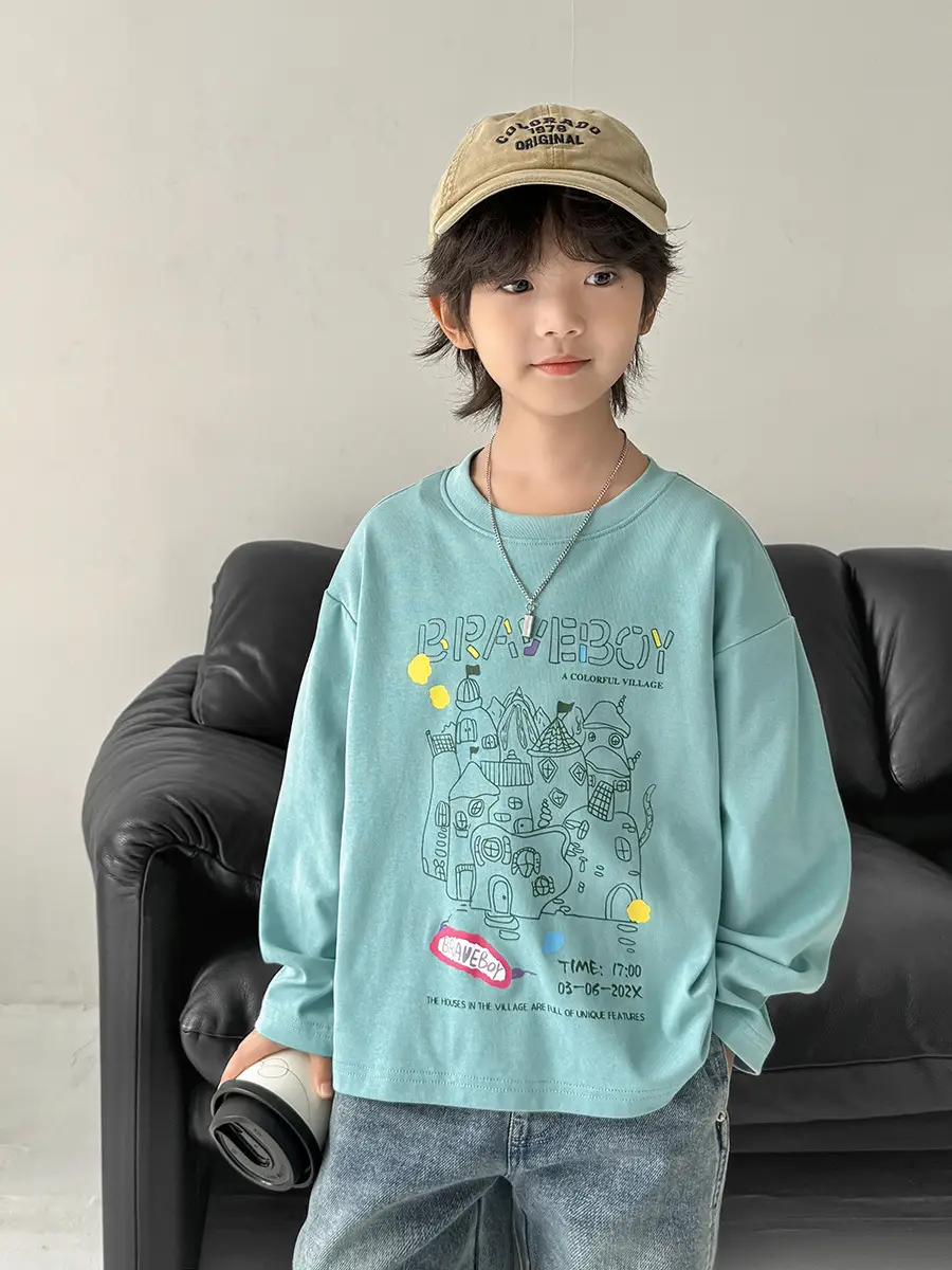 Boys Cotton Graffiti T-Shirt Mint Green