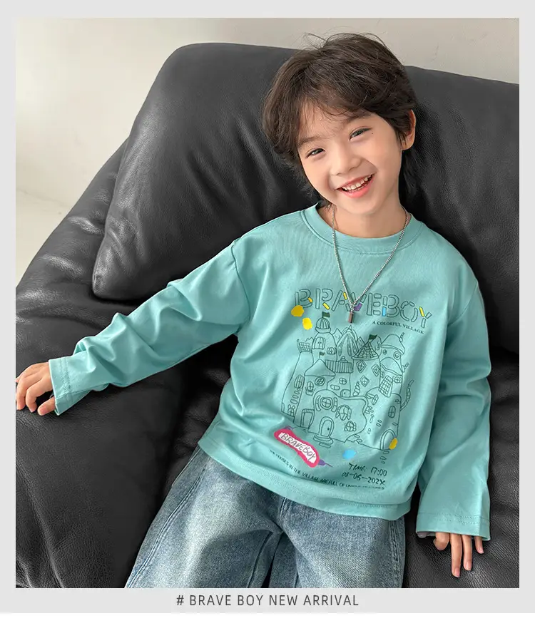 Boys Cotton Graffiti T-Shirt Mint Green — feature 2