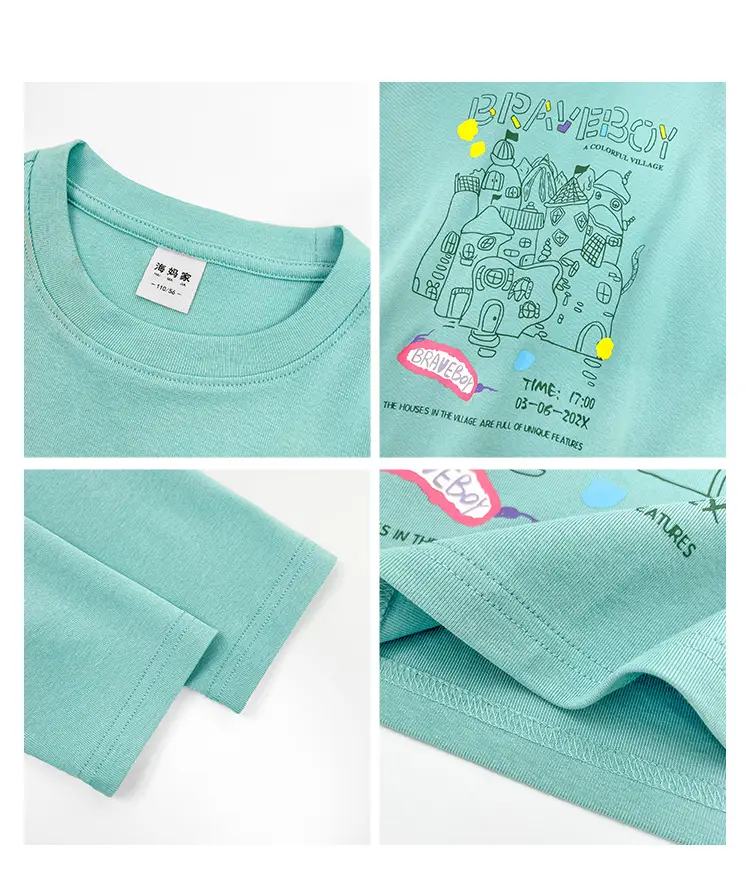 Boys Cotton Graffiti T-Shirt Mint Green — feature 5