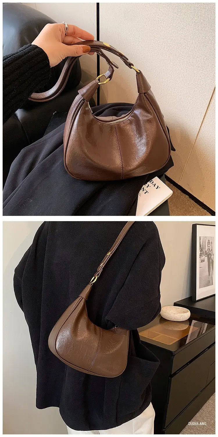 Women's Tan Leather Crossbody Bag with Gold Handle — feature 15