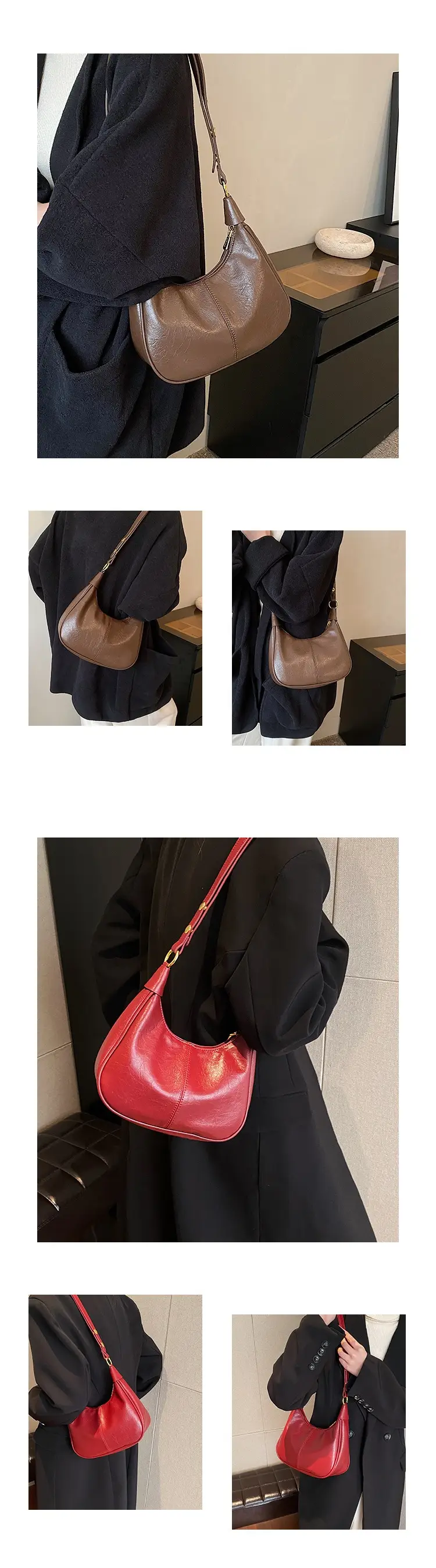 Women's Tan Leather Crossbody Bag with Gold Handle — feature 2