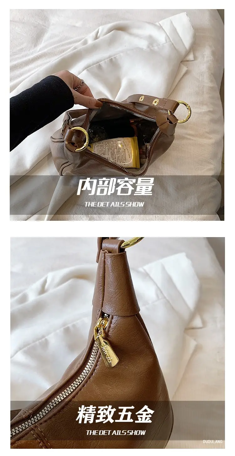 Women's Tan Leather Crossbody Bag with Gold Handle — feature 4