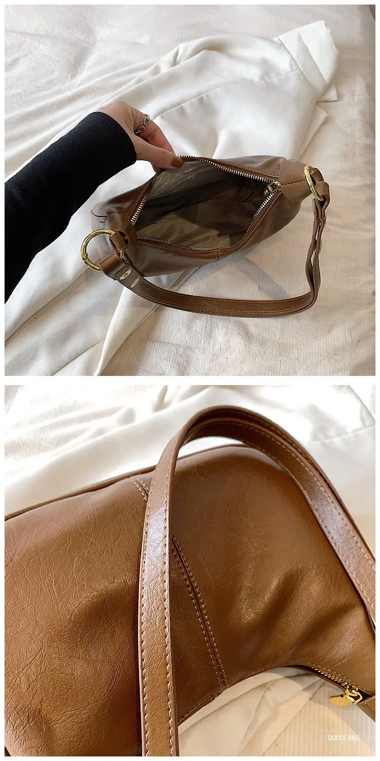 Women's Tan Leather Crossbody Bag with Gold Handle — feature 7