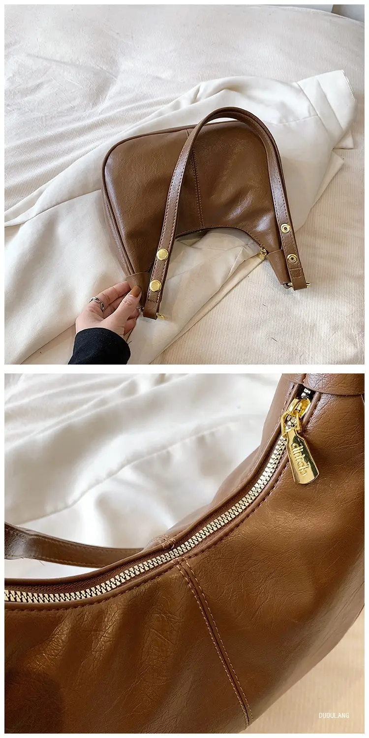 Women's Tan Leather Crossbody Bag with Gold Handle — feature 8