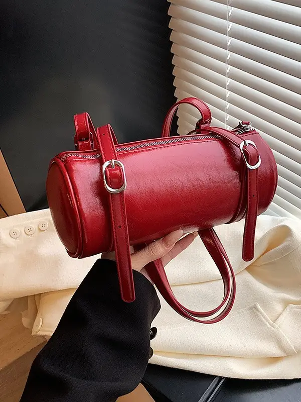 Red Underarm Cylinder Bag for Women 2026 - Image 5