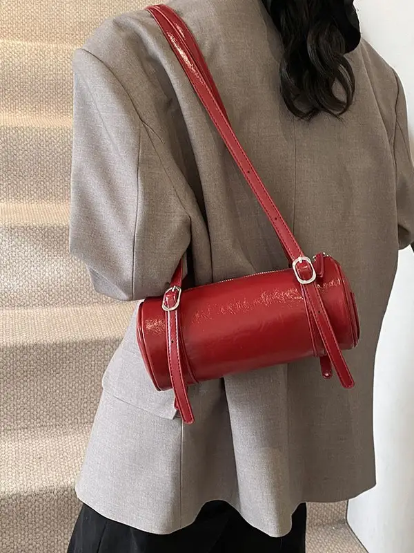 Red Underarm Cylinder Bag for Women 2026 - Image 6