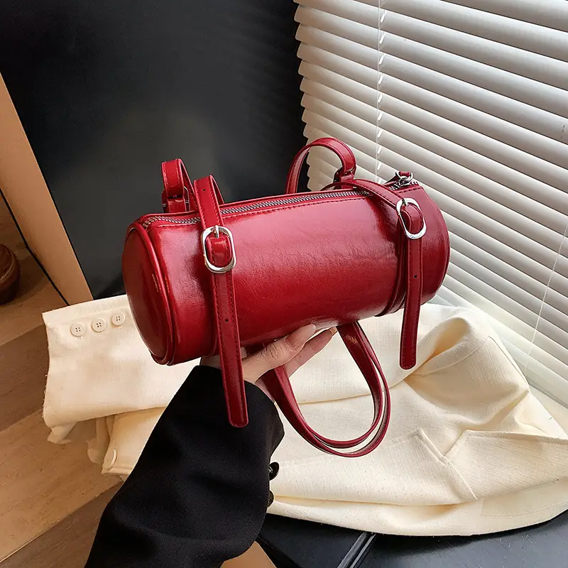 Red Underarm Cylinder Bag for Women 2026 - Image 2