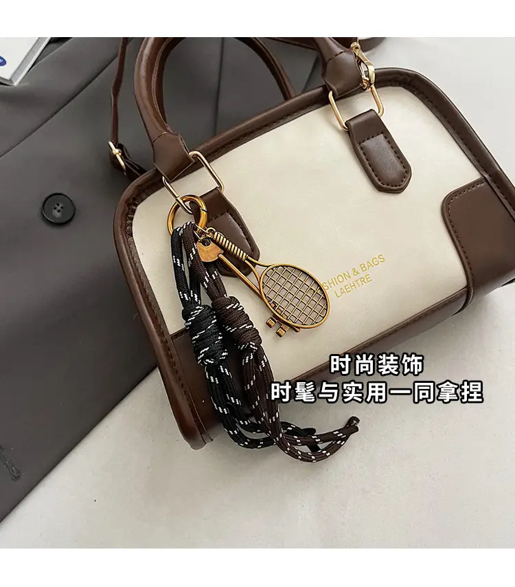 Vintage Women's Shoulder Crossbody Bag Brown Cream 2025 — feature 5