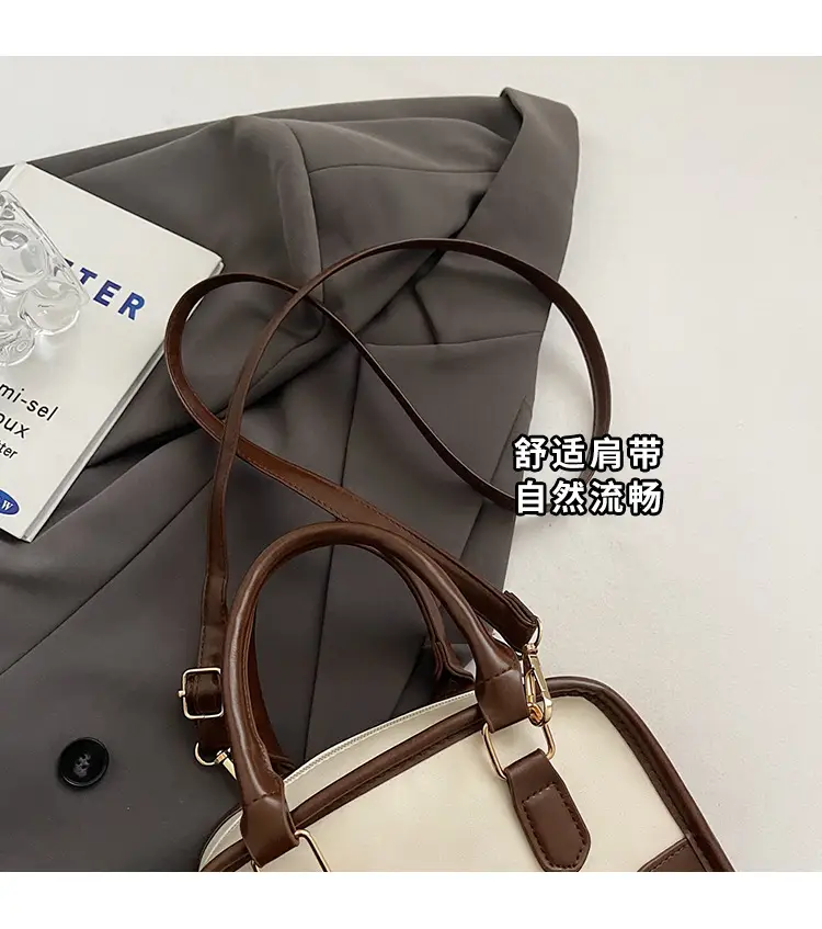 Vintage Women's Shoulder Crossbody Bag Brown Cream 2025 — feature 6