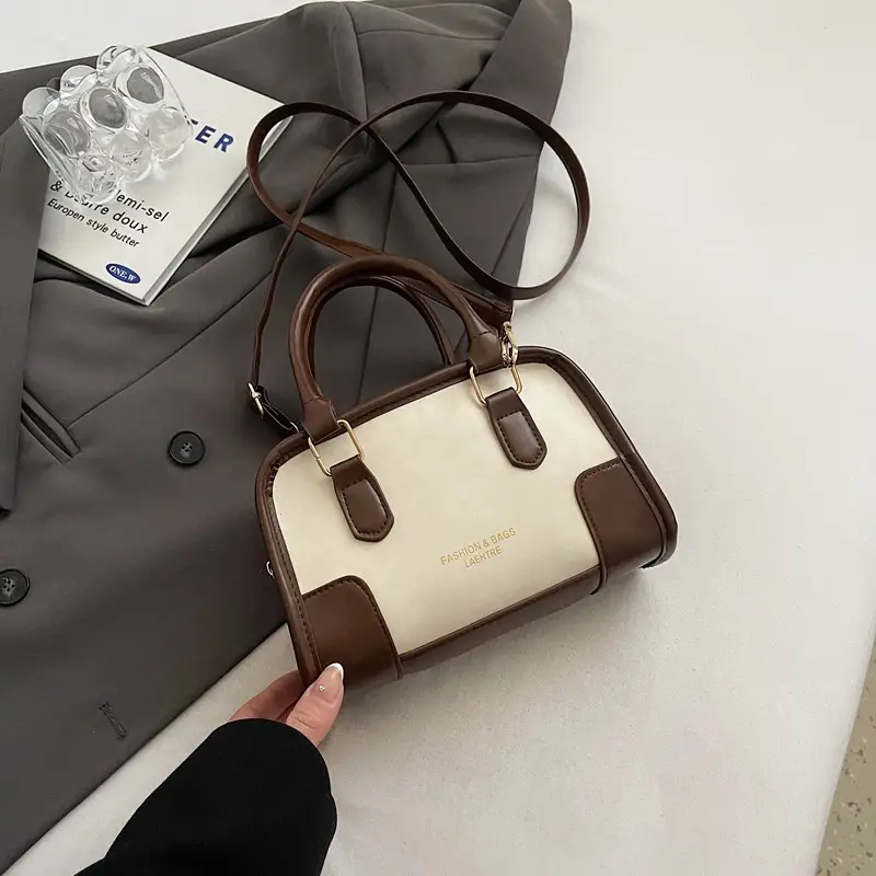 Vintage Women's Shoulder Crossbody Bag Brown Cream 2025 - Image 4