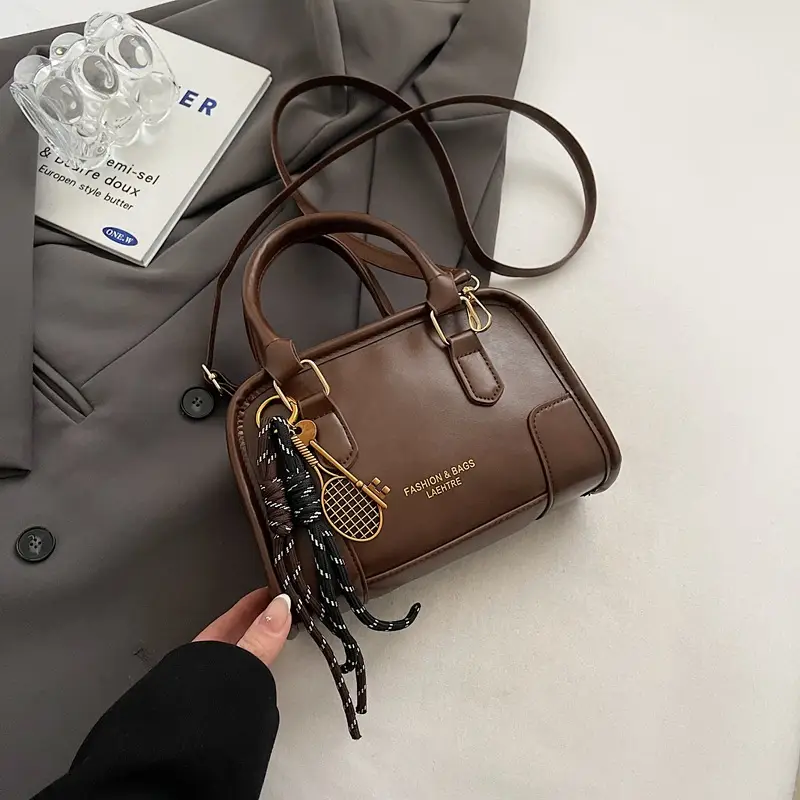 Vintage Women's Shoulder Crossbody Bag Brown Cream 2025 - Image 5