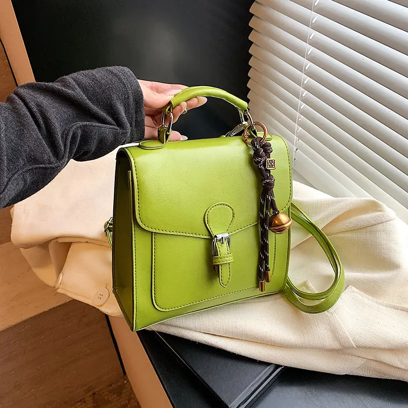 Green Leather Shoulder Bag for Women 2026 - Image 12