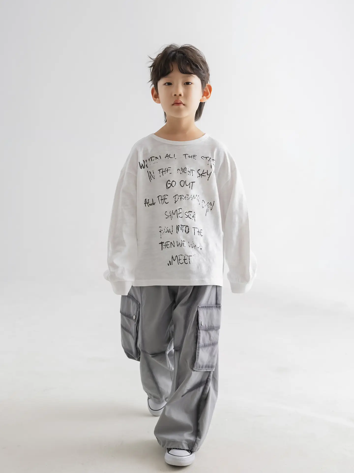 Boys Printed Long Sleeve T-Shirt Grey Pants Set Spring 2026 — feature 14