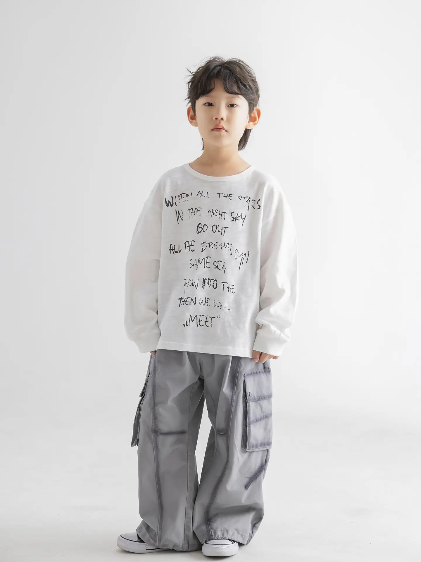 Boys Printed Long Sleeve T-Shirt Grey Pants Set Spring 2026 — feature 15