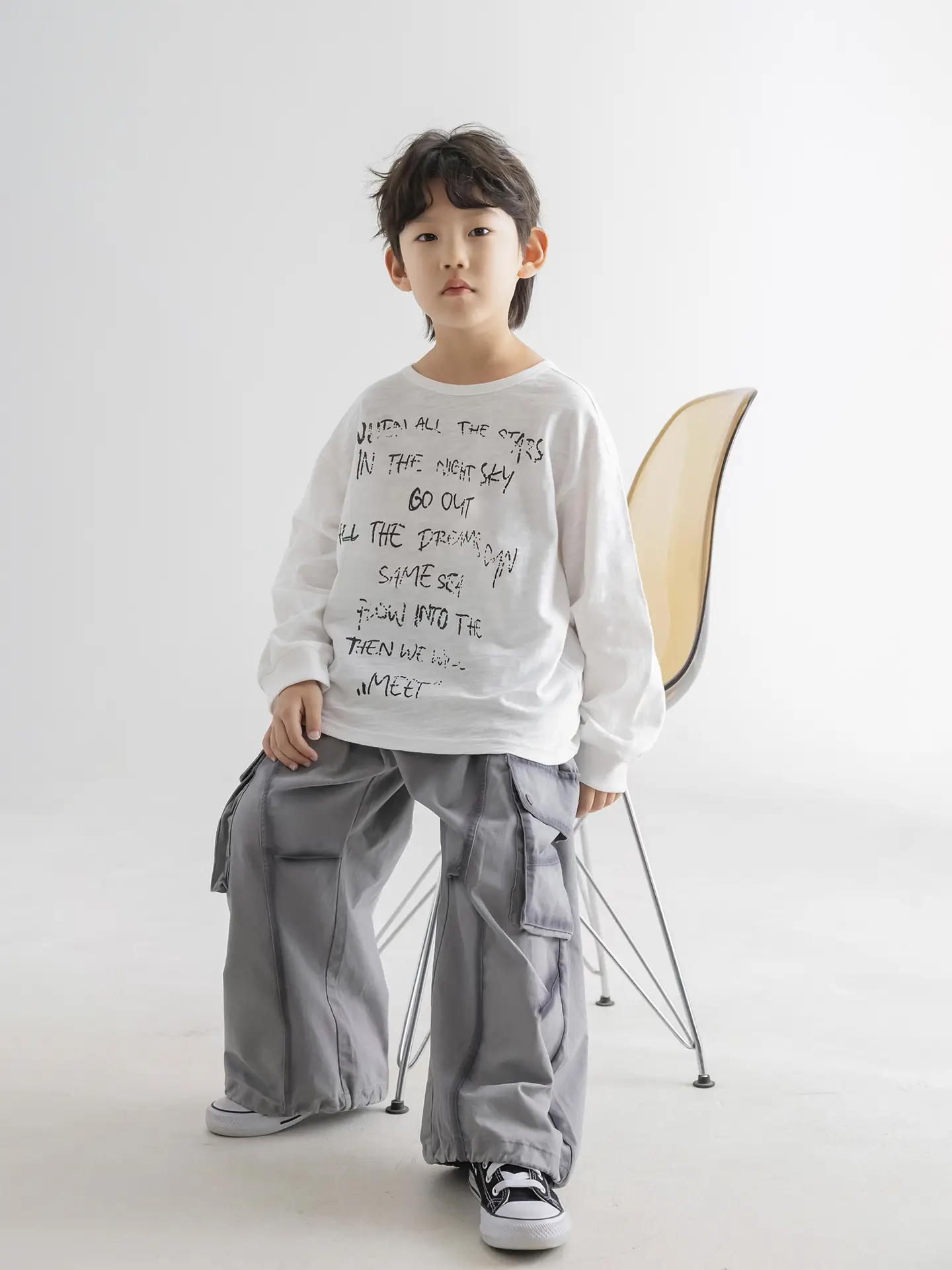 Boys Printed Long Sleeve T-Shirt Grey Pants Set Spring 2026 — feature 19