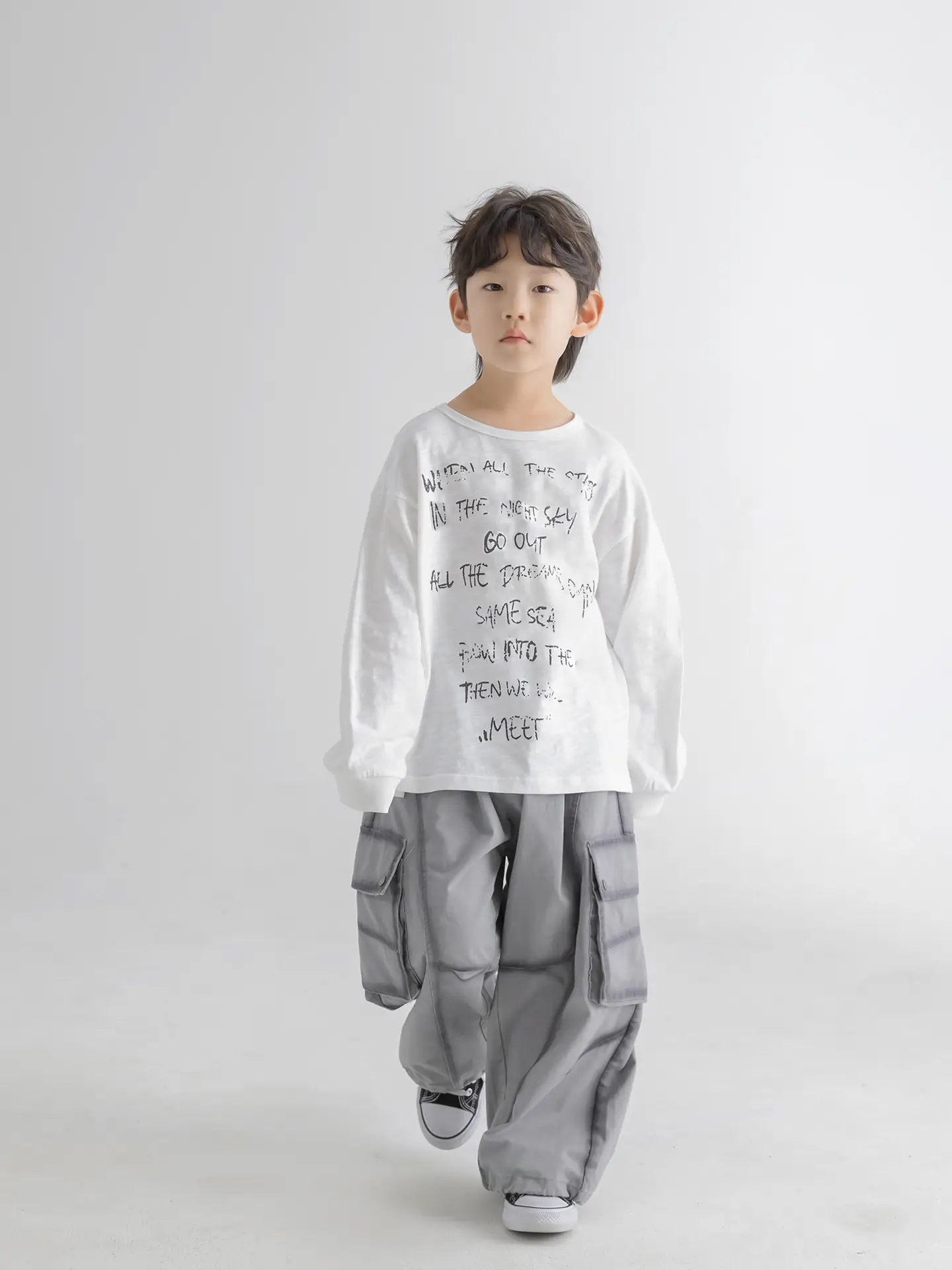 Boys Printed Long Sleeve T-Shirt Grey Pants Set Spring 2026 — feature 20
