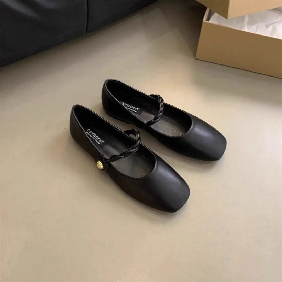 Vintage Mary Jane Shoes Women's 2025 Spring New All-match Dress French Late Evening Style Single-layer Shoes Elegant Scoop Shoes - Image 6