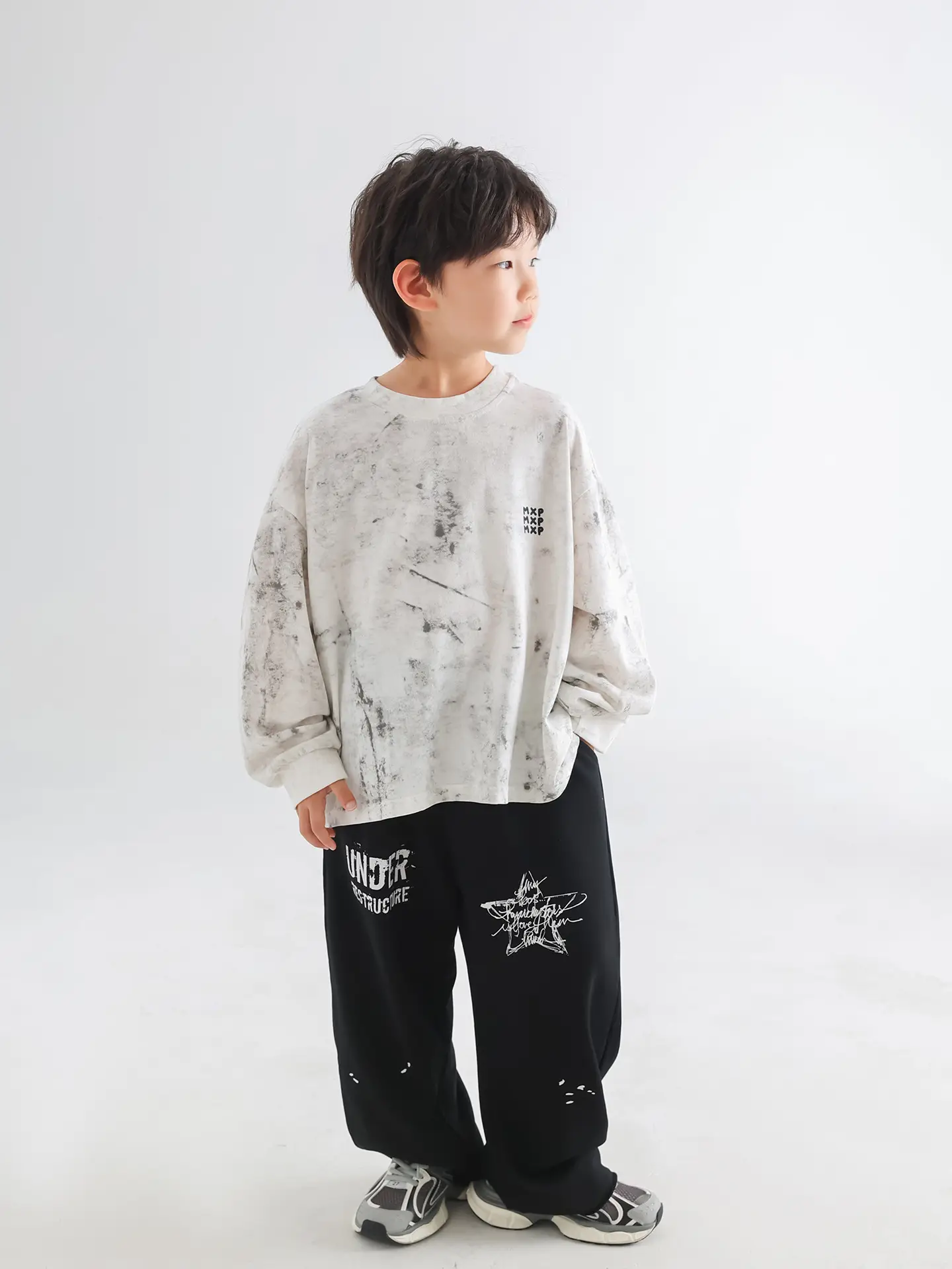 Boys Spring T-Shirt Loose Pullover Drop Shoulder Trendy Top — feature 15