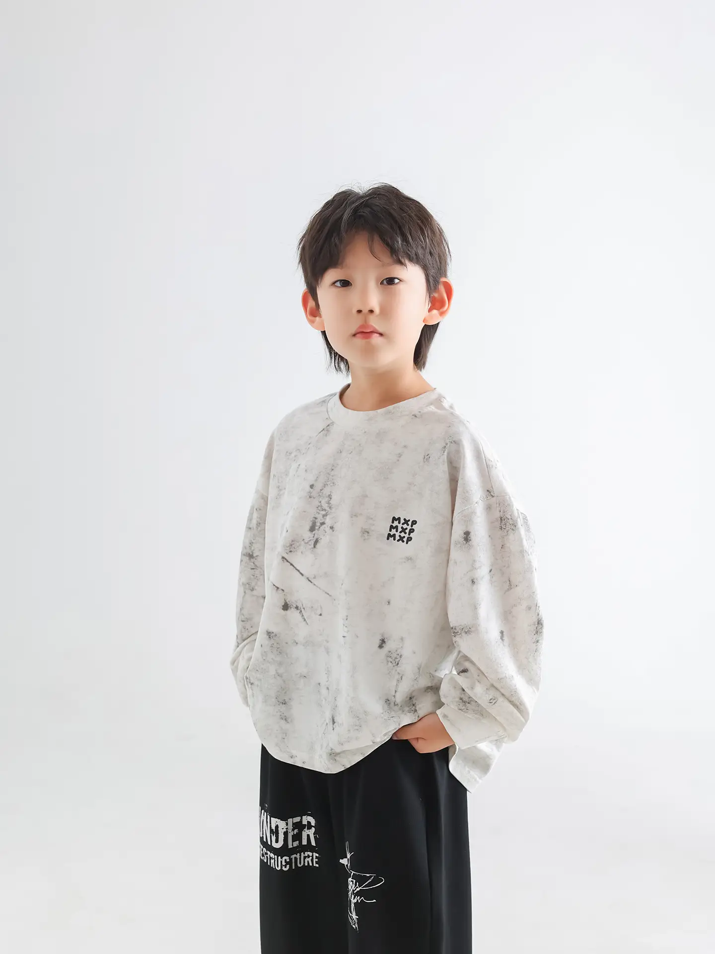 Boys Spring T-Shirt Loose Pullover Drop Shoulder Trendy Top — feature 20