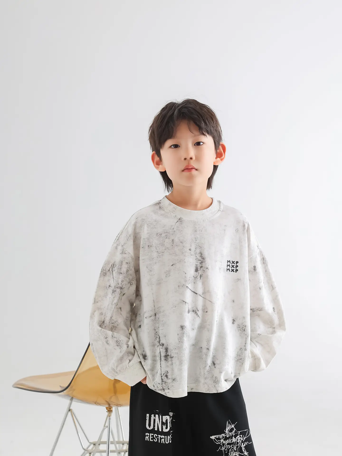 Boys Spring T-Shirt Loose Pullover Drop Shoulder Trendy Top — feature 4