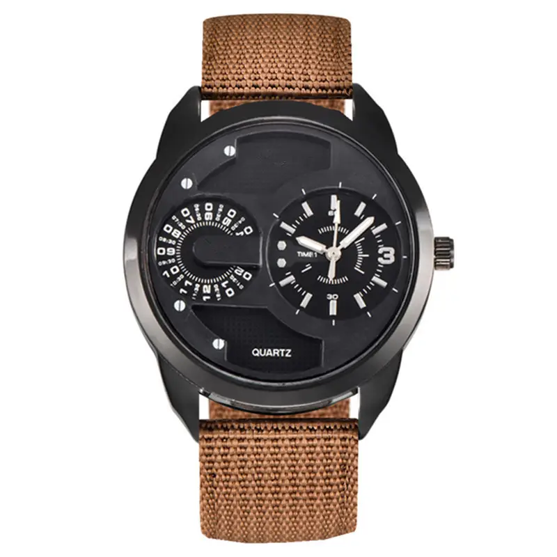 Men's Black Quartz Watch with Green Strap - Image 17