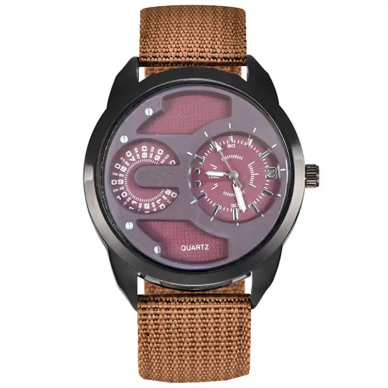 Men's Black Quartz Watch with Green Strap - Image 19
