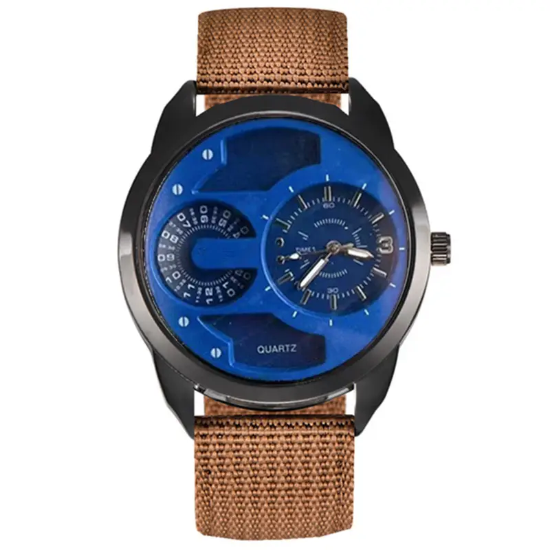 Men's Black Quartz Watch with Green Strap - Image 20