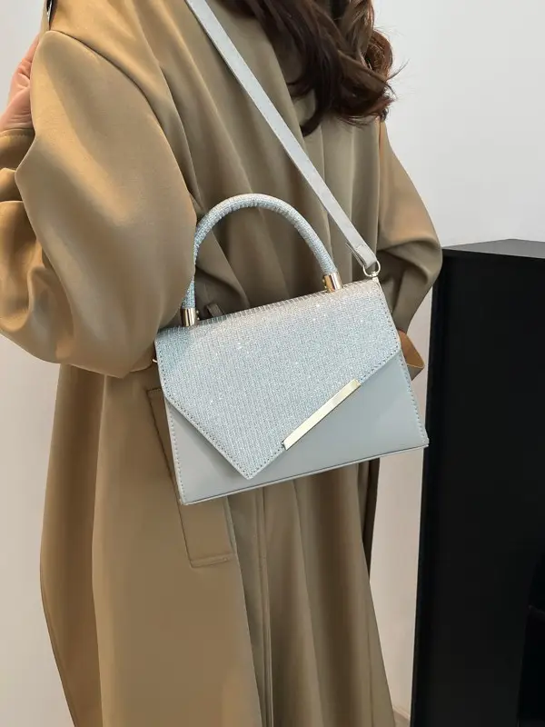 2026 Trendy Black Textured Shoulder Crossbody Bag - Image 6