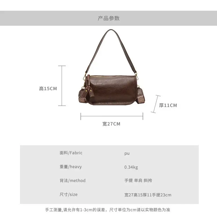 2026 Retro Boston Bag Brown Leather Square Shoulder Crossbody - Image 7