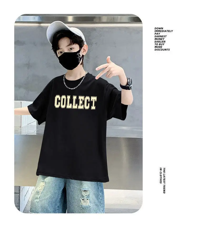 Pink 27 Design Cotton T-Shirt for Boys Summer Wear — feature 11