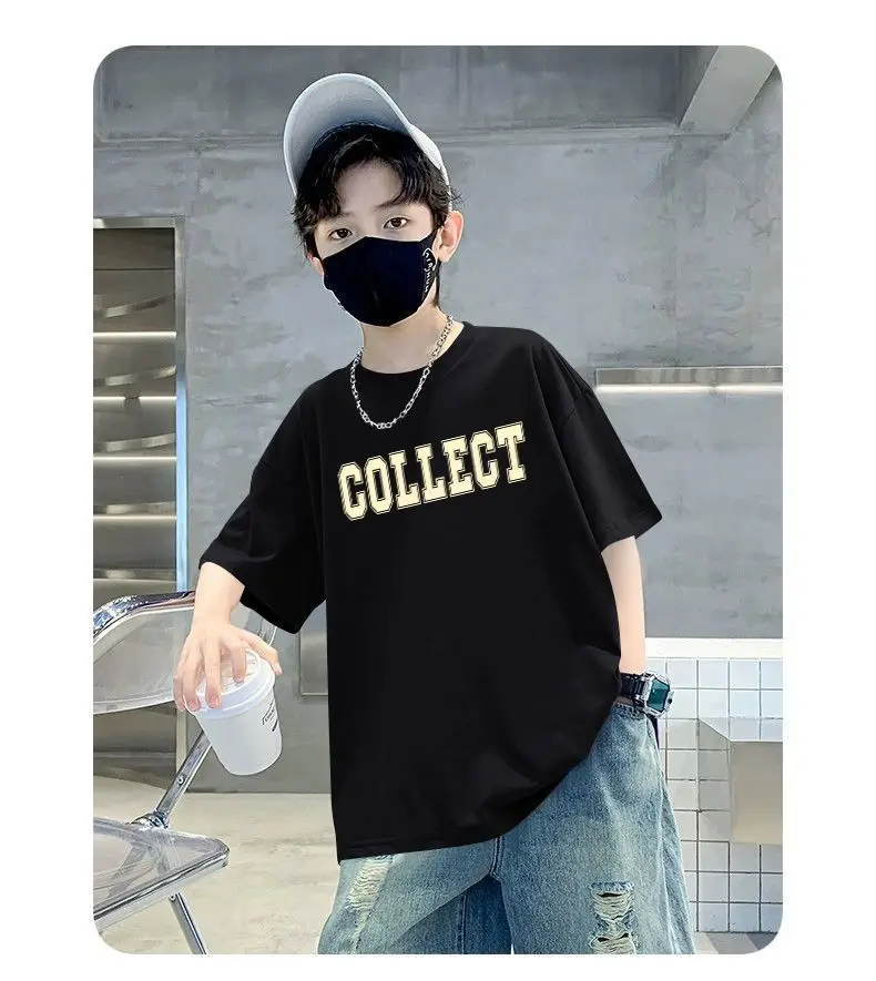 Pink 27 Design Cotton T-Shirt for Boys Summer Wear — feature 12