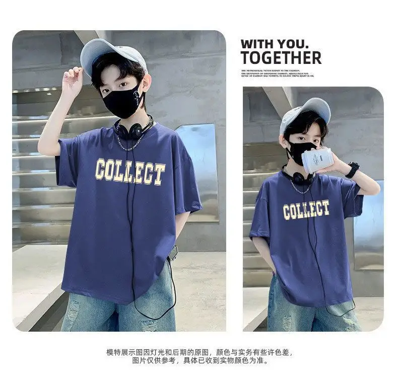 Pink 27 Design Cotton T-Shirt for Boys Summer Wear — feature 14