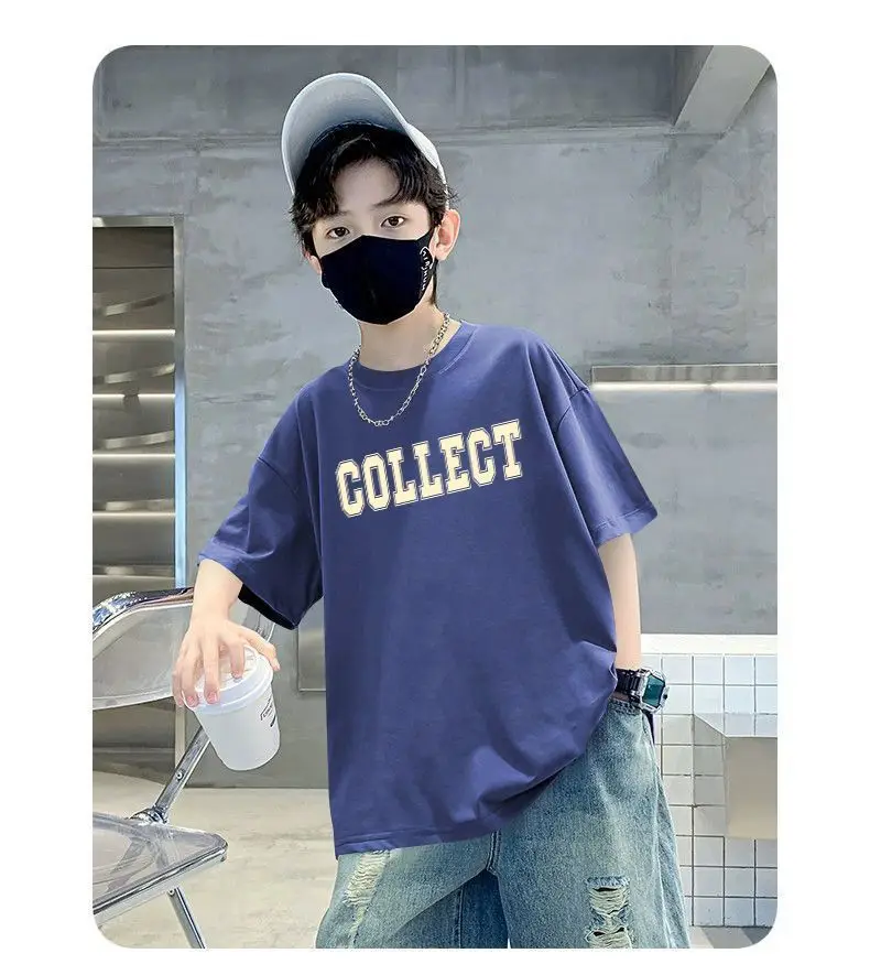 Pink 27 Design Cotton T-Shirt for Boys Summer Wear — feature 17