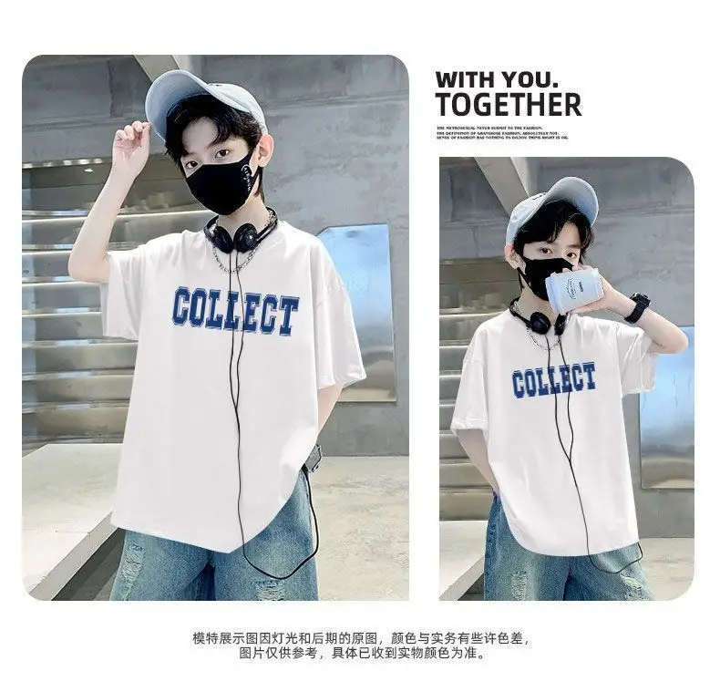 Pink 27 Design Cotton T-Shirt for Boys Summer Wear — feature 4