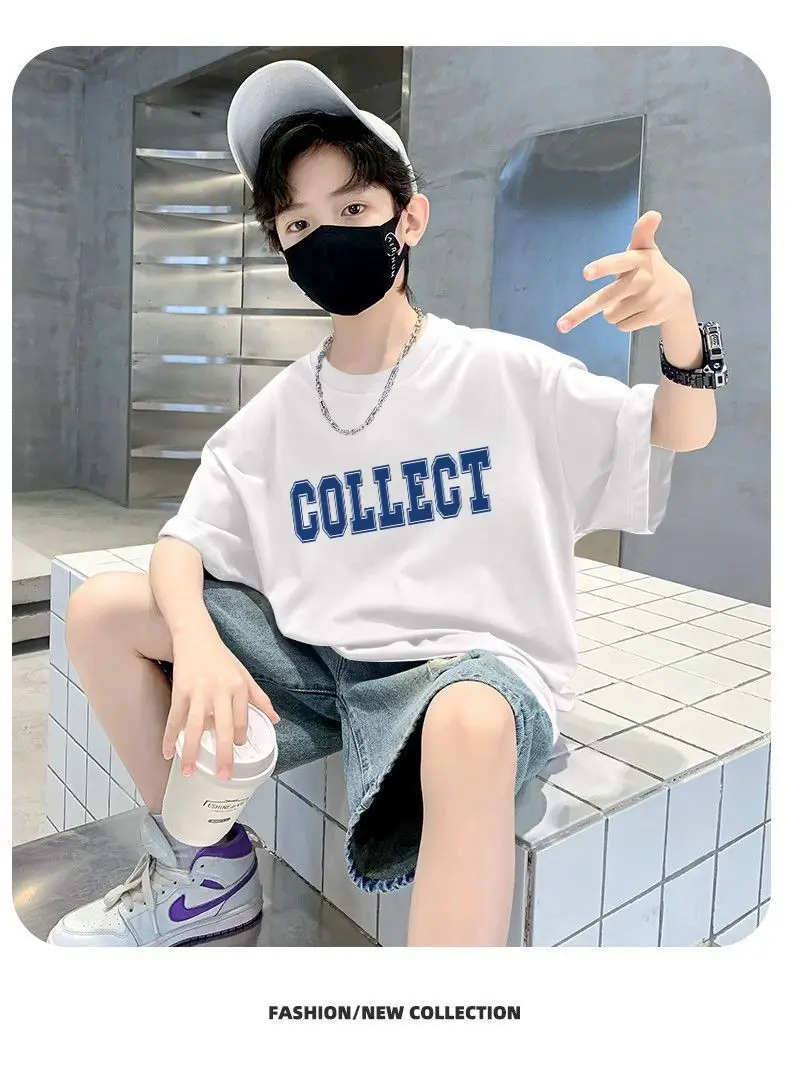 Pink 27 Design Cotton T-Shirt for Boys Summer Wear — feature 5