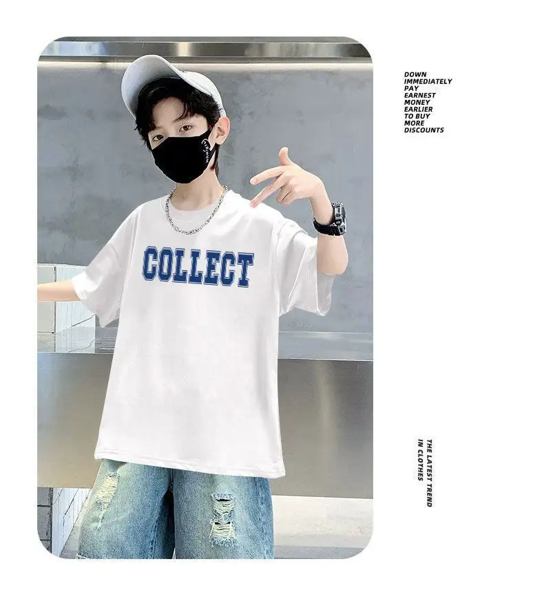 Pink 27 Design Cotton T-Shirt for Boys Summer Wear — feature 7