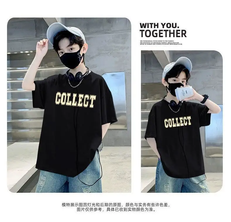 Pink 27 Design Cotton T-Shirt for Boys Summer Wear — feature 9