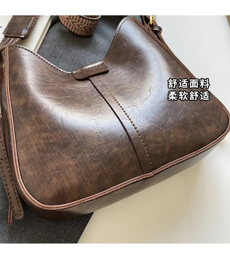 Women Crossbody Bag Brown Leather Textured 2026 Fashion — feature 13