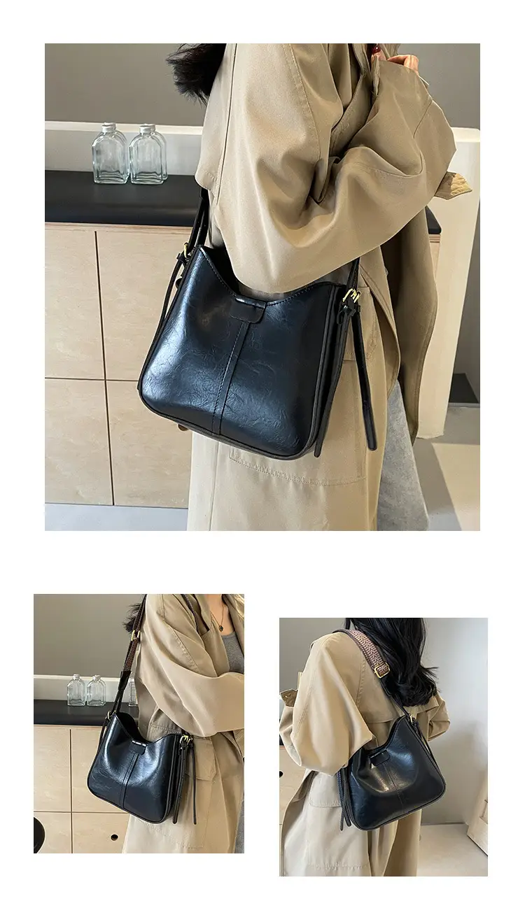 Women Crossbody Bag Brown Leather Textured 2026 Fashion — feature 4