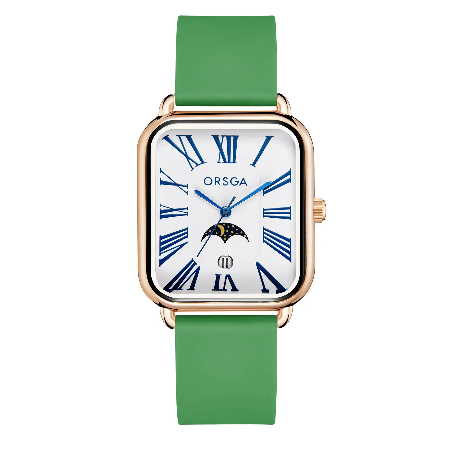 ORSGA Women's Square Roman Numeral Quartz Watch Brown Strap - Image 12