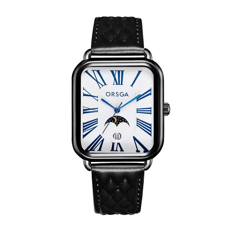 ORSGA Women's Square Roman Numeral Quartz Watch Brown Strap - Image 6