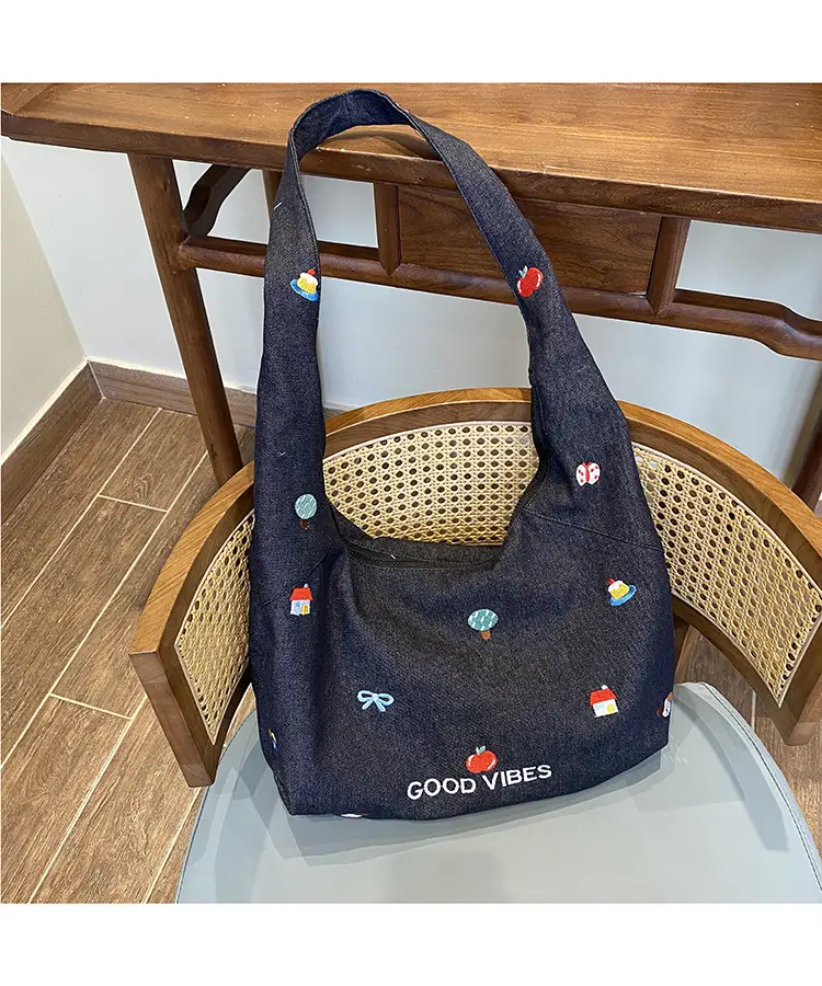 Japanese Embroidered Denim Crossbody Bag for Women — feature 15