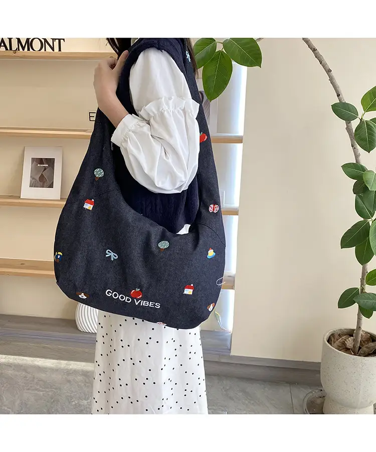 Japanese Embroidered Denim Crossbody Bag for Women — feature 16