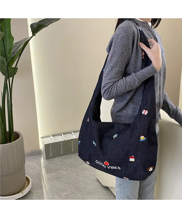 Japanese Embroidered Denim Crossbody Bag for Women — feature 19