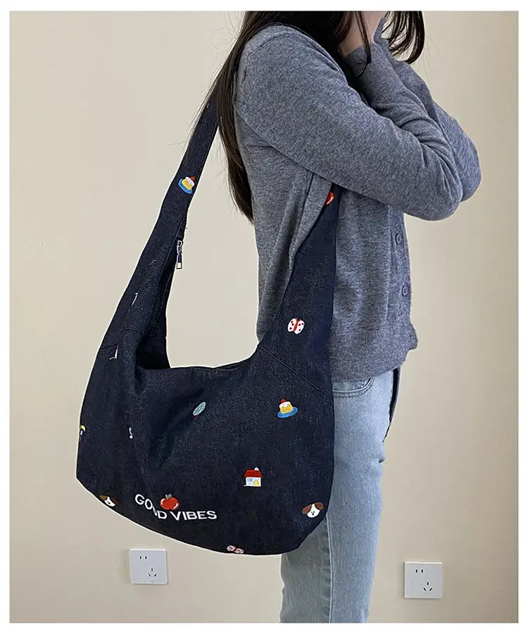 Japanese Embroidered Denim Crossbody Bag for Women — feature 21