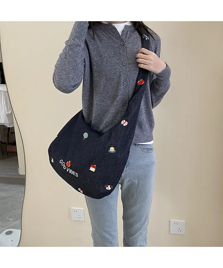 Japanese Embroidered Denim Crossbody Bag for Women — feature 22