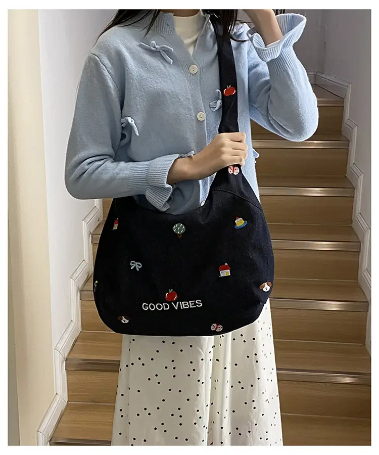 Japanese Embroidered Denim Crossbody Bag for Women — feature 25