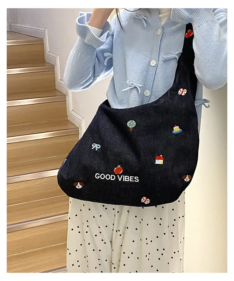 Japanese Embroidered Denim Crossbody Bag for Women — feature 27